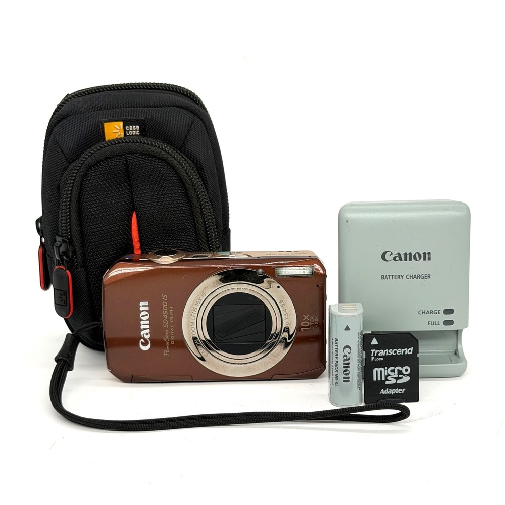 Canon PowerShot SD4500 IS Digital ELPH Brown 10x Zoom Camera Bundle Tested